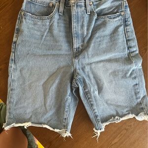 Madewell long Bermuda Jean shorts light wash